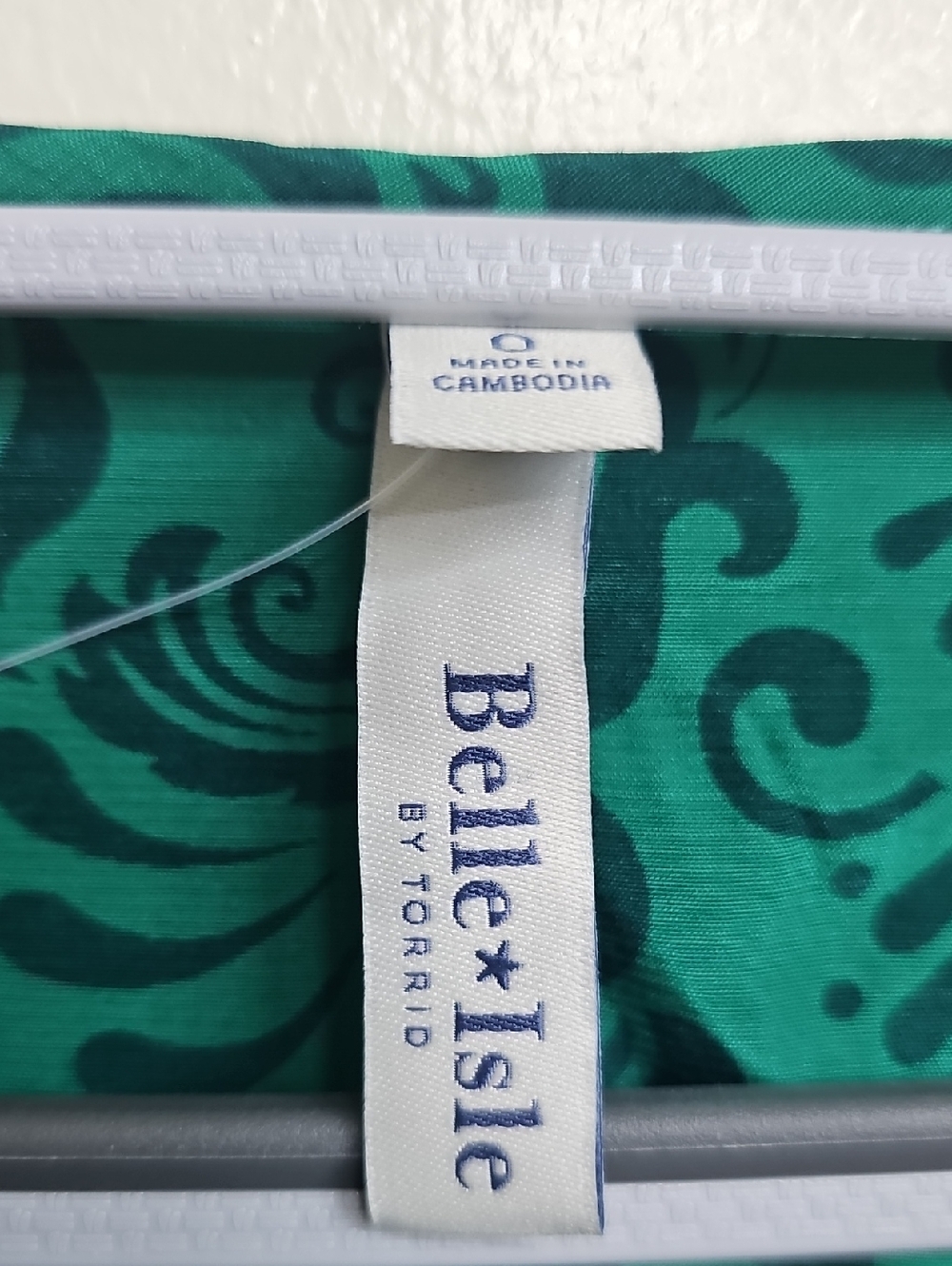 Torrid Belle Isle NWT Damask Emerald Marine Green Women's Blouse - Picture 4 of 6